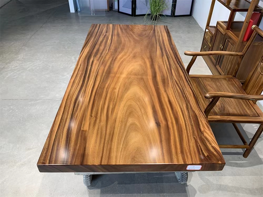 Yuanmufang South American walnut solid wood large board, all square 168 * 81 * 6 new Chinese style log tea table, desk, office desk