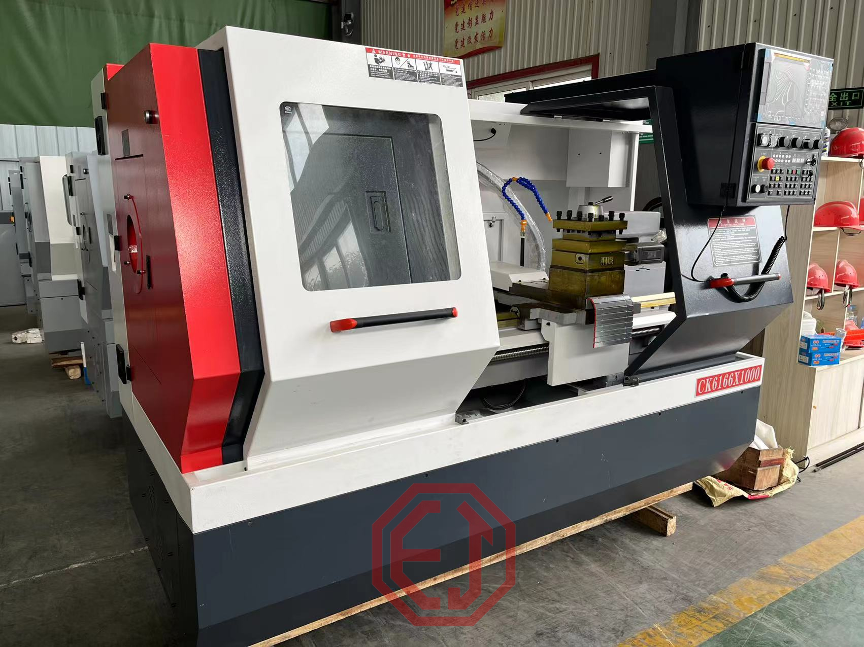 Two machine tool CK6166 CNC lathe metal cutting high-precision integrated bed