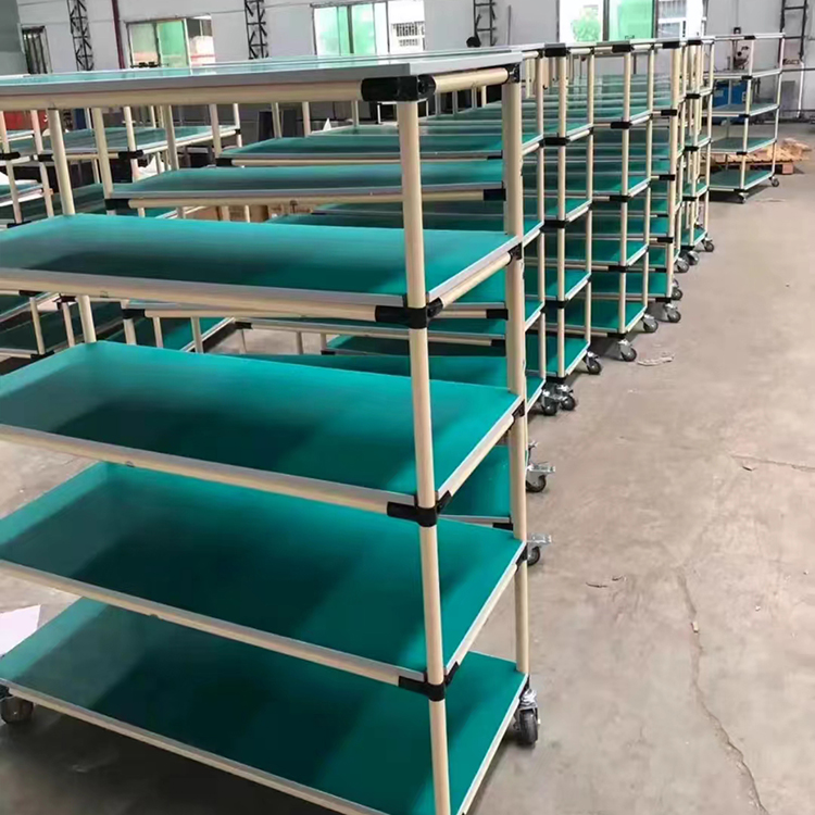 Anti static Workbench Lean Pipeline Rod Operation Platform Factory Production Line Electronic Inspection Assembly Platform Trolley