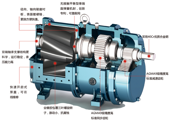 Production of LZB65 spiral rotor pump, sewage sludge conveying pump, adhesive slurry pump, piston pump