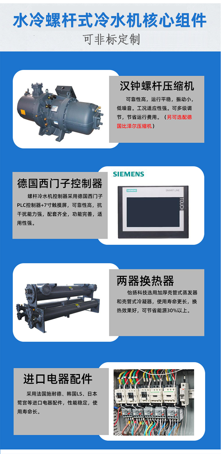 Ethylene glycol low-temperature water-cooled screw chiller industrial chiller refrigeration unit ice water unit