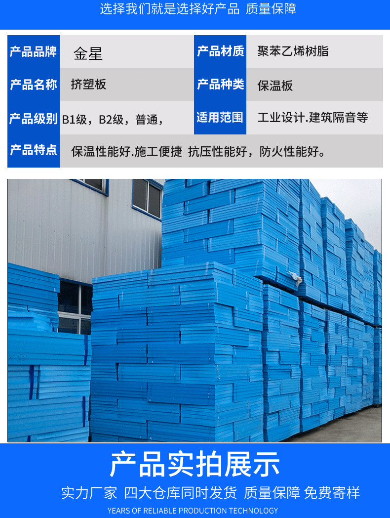 Nanometer XPS flame-retardant extruded insulation board, outer wall, polystyrene foam board, roof, wall, thermal insulation floor heating module