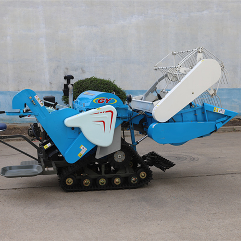 Handheld type wheat harvester, track type small household rice and wheat combine harvester, dual use for water and drought