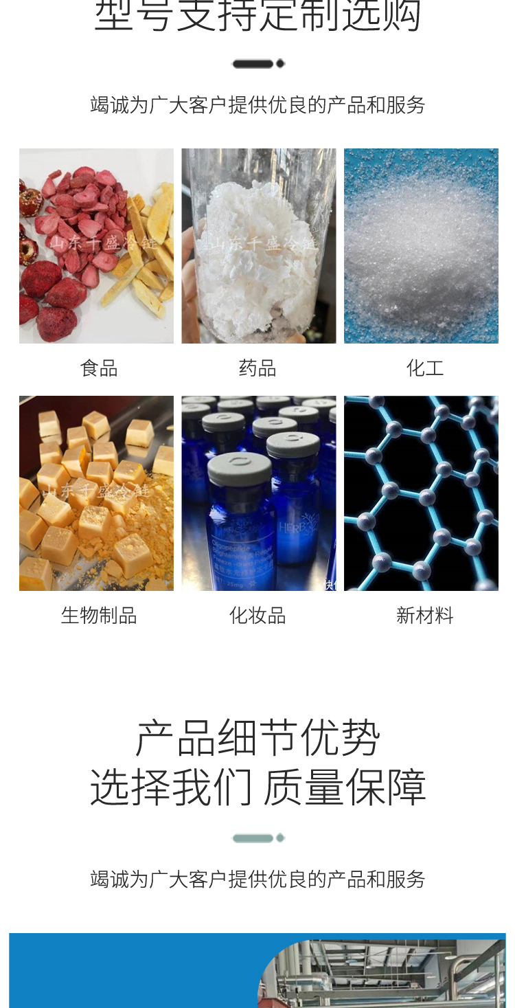 Strawberry vacuum freeze-drying machine, fruit drying freeze-drying equipment, vegetable freezing equipment, Qiansheng cold chain