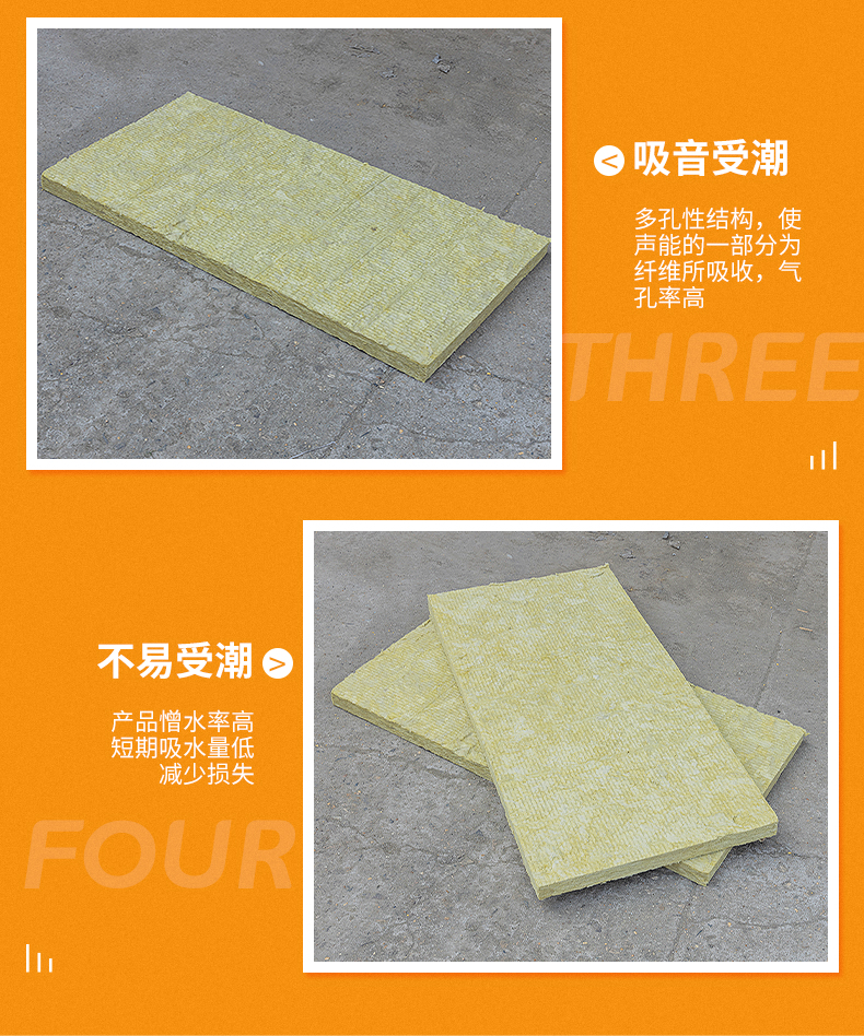 Rock wool board for exterior wall insulation and building specific rock wool fireproof board supply can be customized