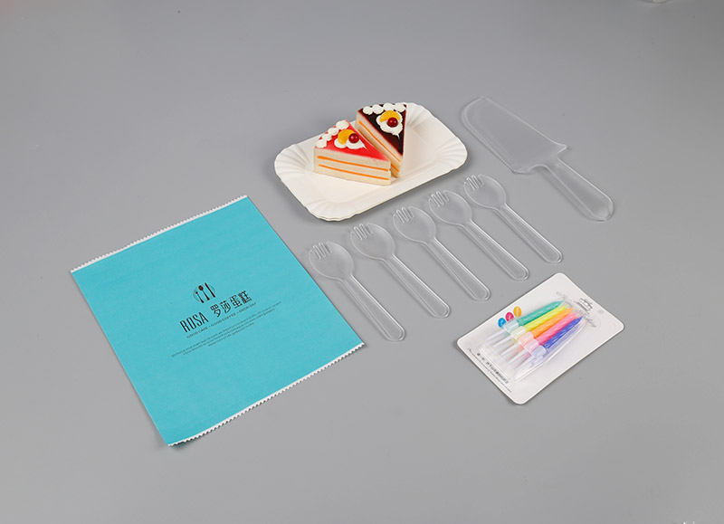 Disposable tableware set combination three in one plastic Birthday cake knife, fork and spoon can add logo