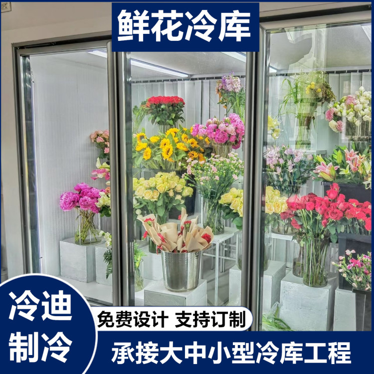 后补式冷库安装 玻璃鲜花冷藏库 10-100立方支持订制 白色冷迪品牌