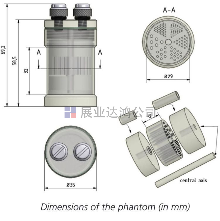 German QRM MicroPET HotRod phantom SPECT system phantom spatial resolution testing phantom