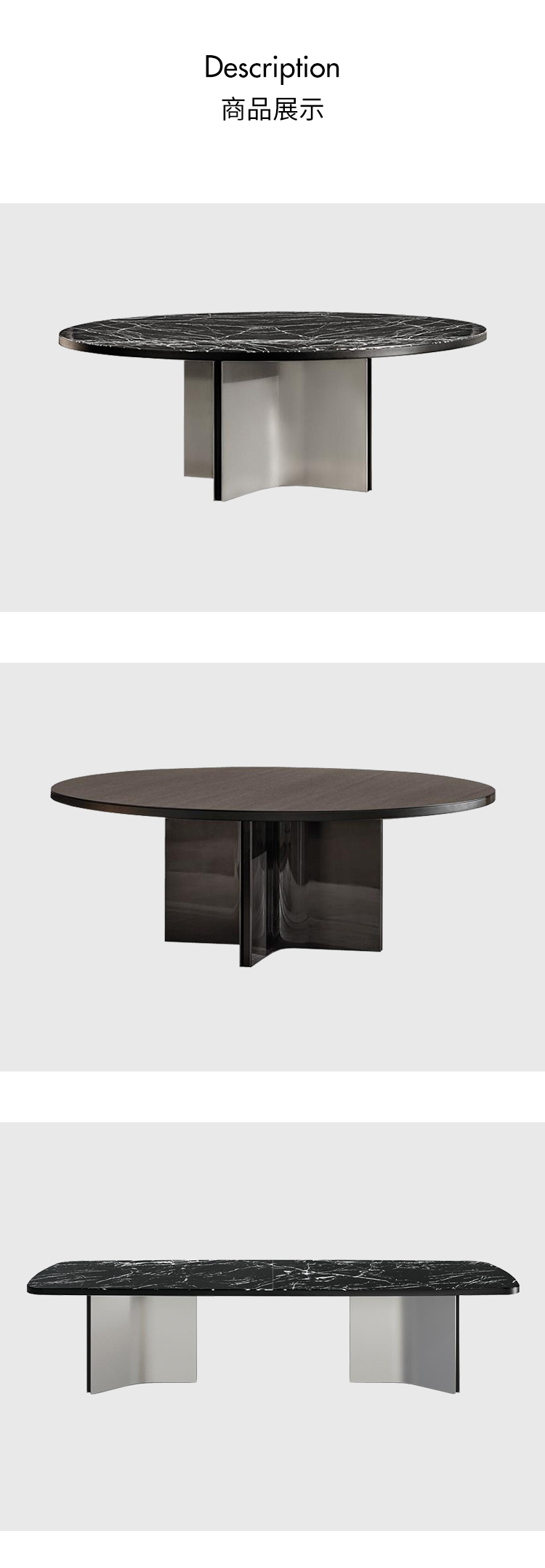 Guchi Furniture Italian Minimalist MARVIN Modern Hong Kong Light Luxury Turntable Round Table Dining Table Customizable