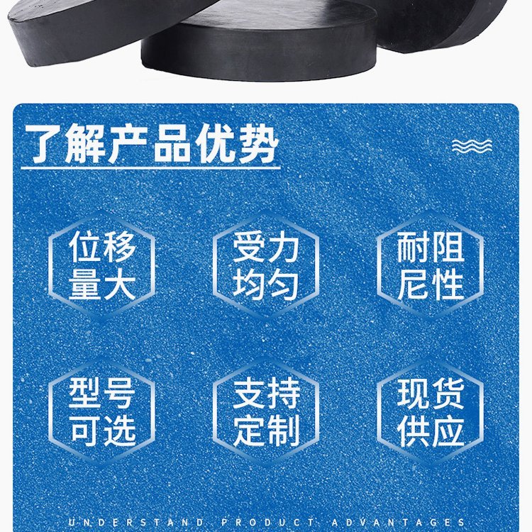 International plate circular rubber bearing for Qingtian Road Bridge GYZ 200 * 300 * 41 shock-absorbing plate bearing