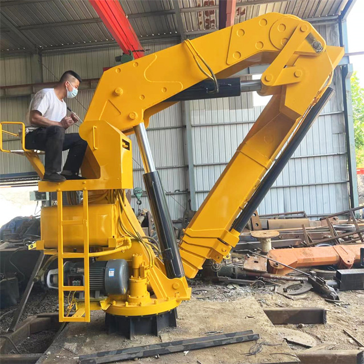 8t folding arm crane, foldable crane, marine folding arm crane, fixed installation, Dingsheng