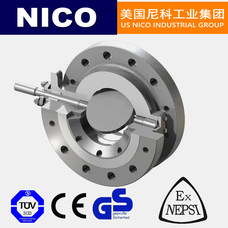 NICO imported high-temperature resistant wafer butterfly valve, wafer type high-temperature alloy stainless steel valve plate, American Nico brand