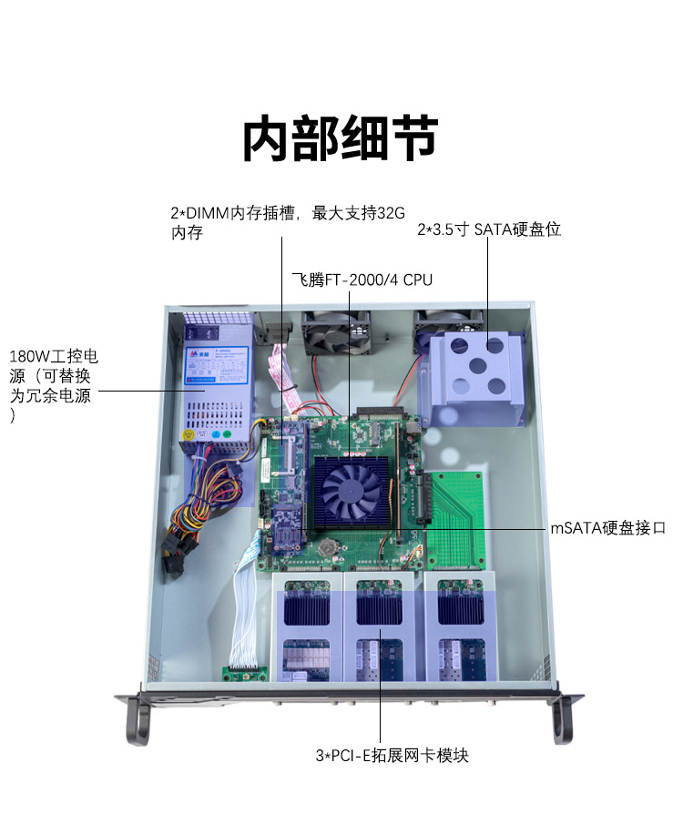 1U rack type dual channel server, Haiguang Feiteng Megachip multi-core threaded Kirin system, domestic Xinchuang product