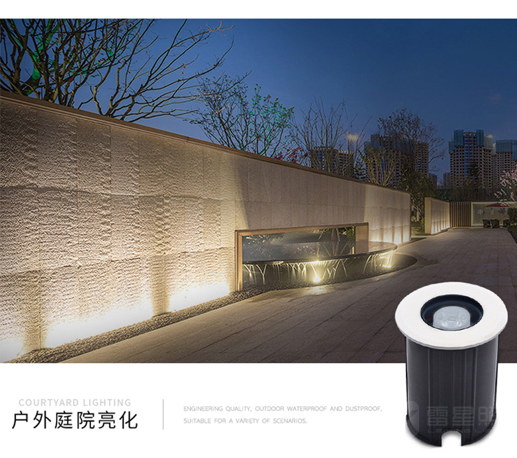 Lei Xing Low Voltage 1W Circular Small Buried Lamp 42mm Embedded 304 Stainless Steel Buried Lamp Outdoor Waterproof IP68