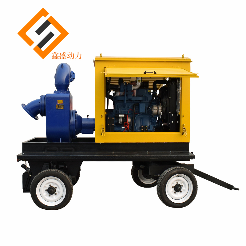 10 inch mobile pump truck water pump unit, large flow diesel engine sewage pump, self priming pump