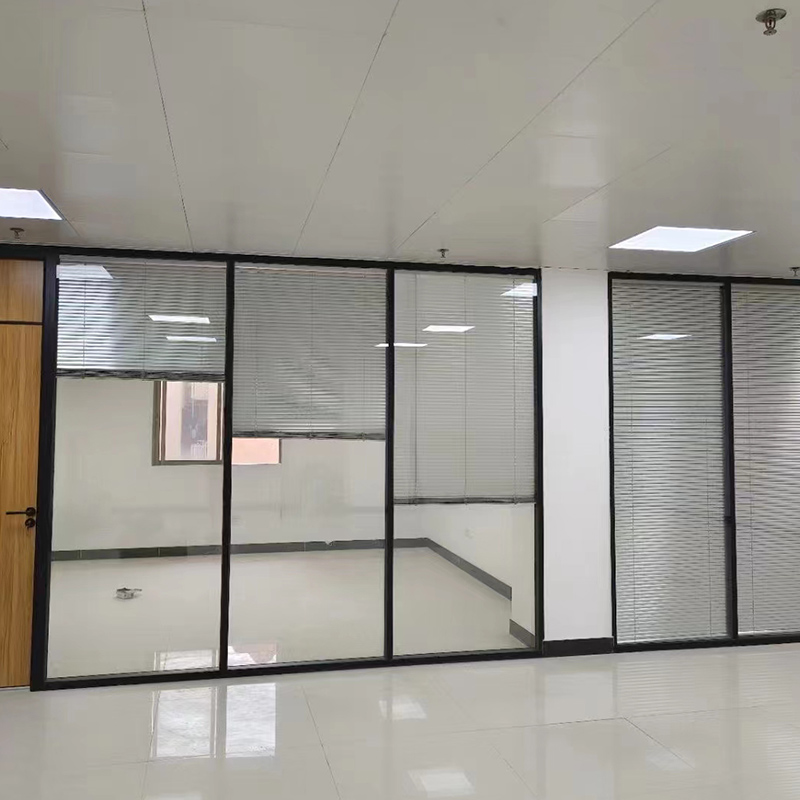 Office glass partition, aluminum alloy office door, sound insulation wall, double layer tempered glass high partition wall