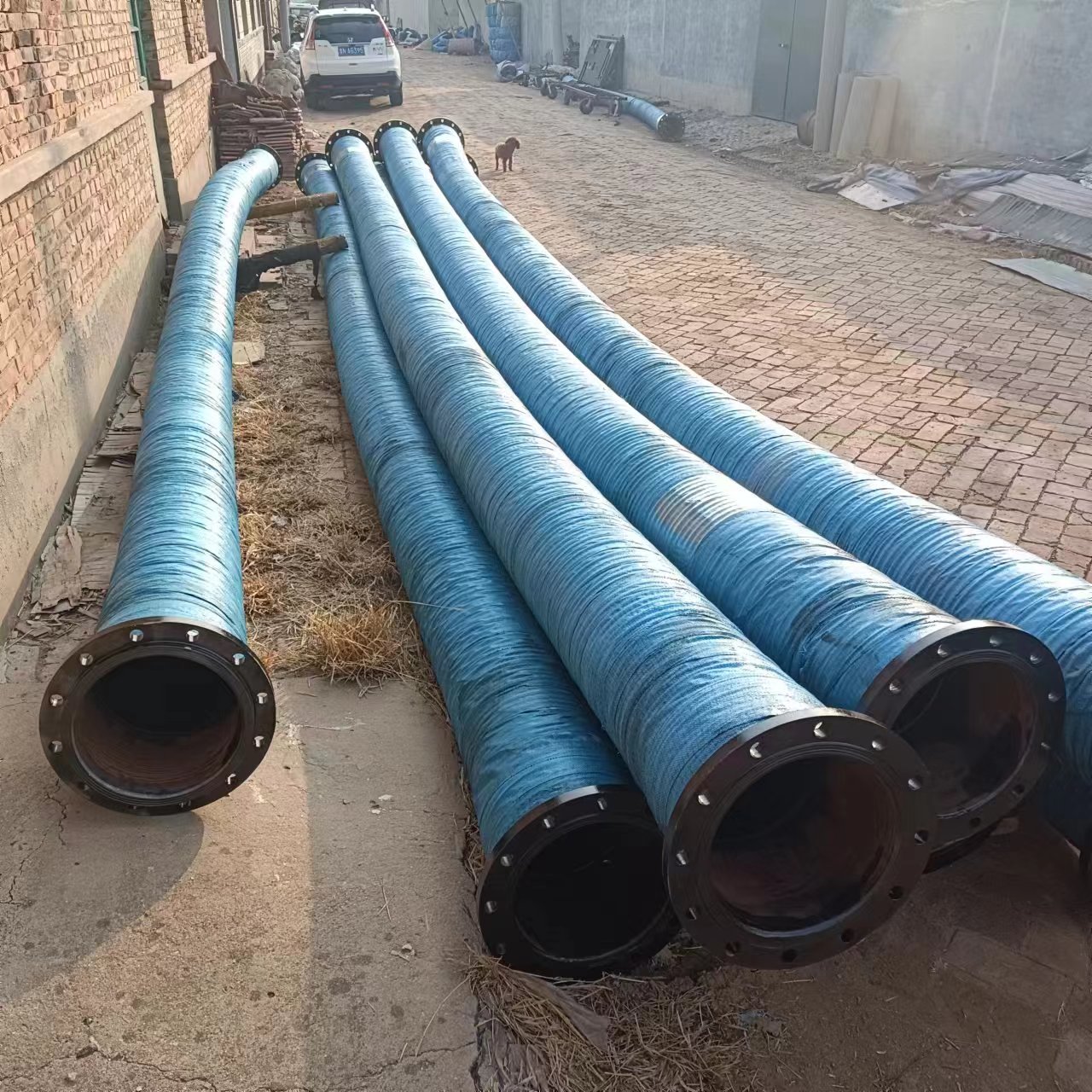 Large caliber wet spraying machine rubber hose customized material, steel wire framework, steel wire weaving, mud rubber hose