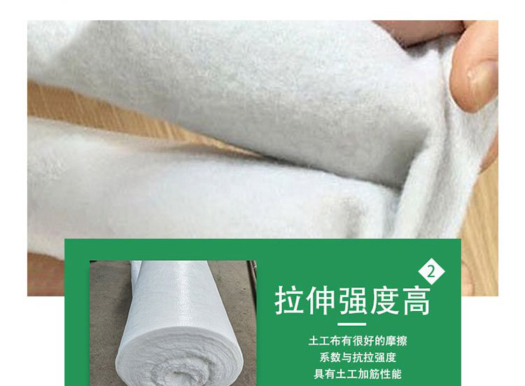 Road maintenance engineering cloth, high-temperature resistant short fiber geotextile, polypropylene polyester needle punched white cloth, long filament flame retardant