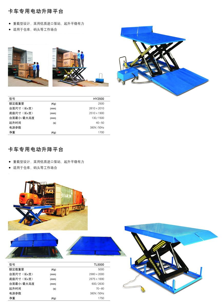 HW type fixed elevator electric lifting hydraulic platform 1-4 ton lifting platform electric