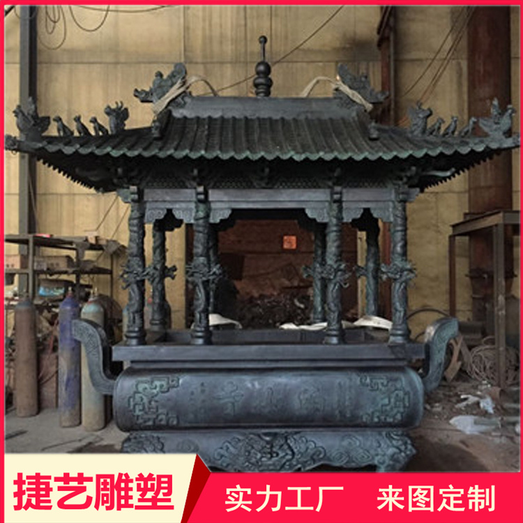 2 meter copper incense burner, Palace Museum decorations, 11 meter copper tower furnace sculpture, customized long cast iron pagoda