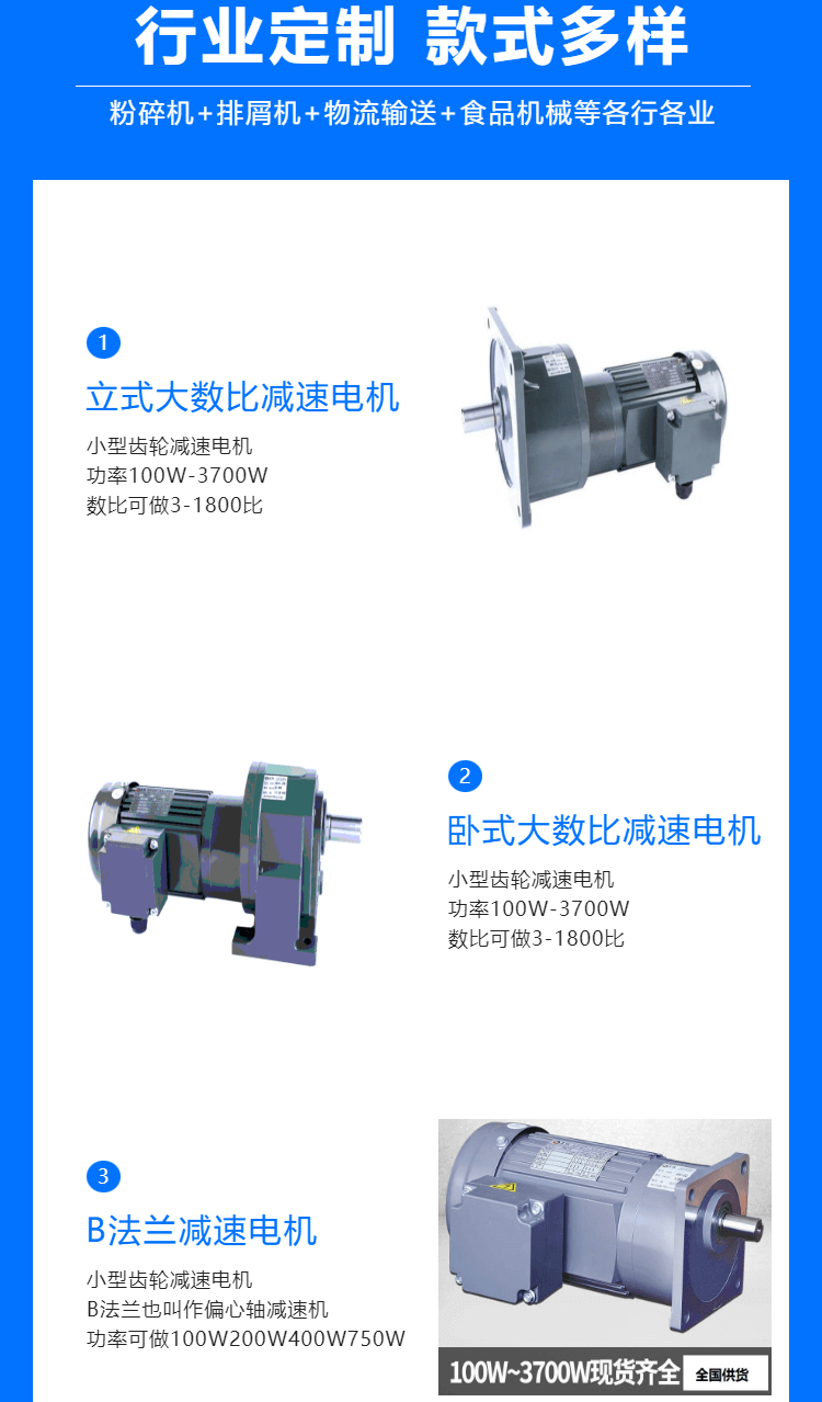 Shiyuan reduction motor 750W double output shaft GHD28-750-25 horizontal reducer