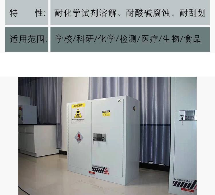 Laboratory Poison and Anesthetic Drug Cabinet, Pharmaceutical Factory Special Storage Cabinet, White 45 Gallon, Yichuang