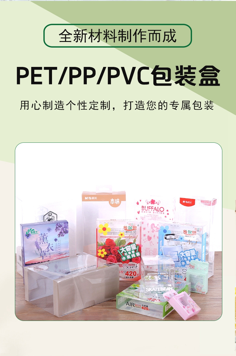 Daqian PET anti-static plastic transparent packaging box PVC Color printing twill folding box various process customization