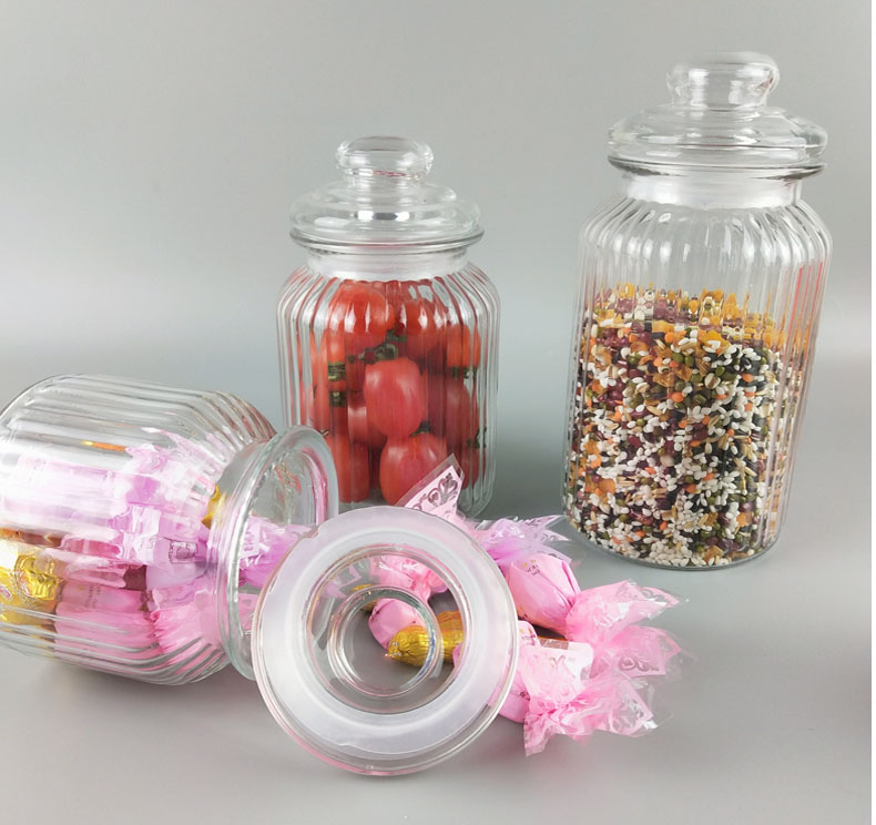 Kitchen glass sealed jar Food seasoning and miscellaneous grain storage jar Honey jar Transparent tea jar Jam jar Storage jar