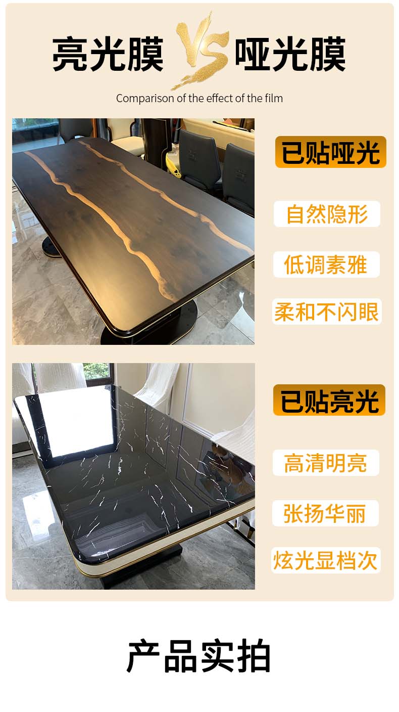 Wholesale transparent protective film furniture film, solid wood dining table, coffee table, marble countertop, office desk film