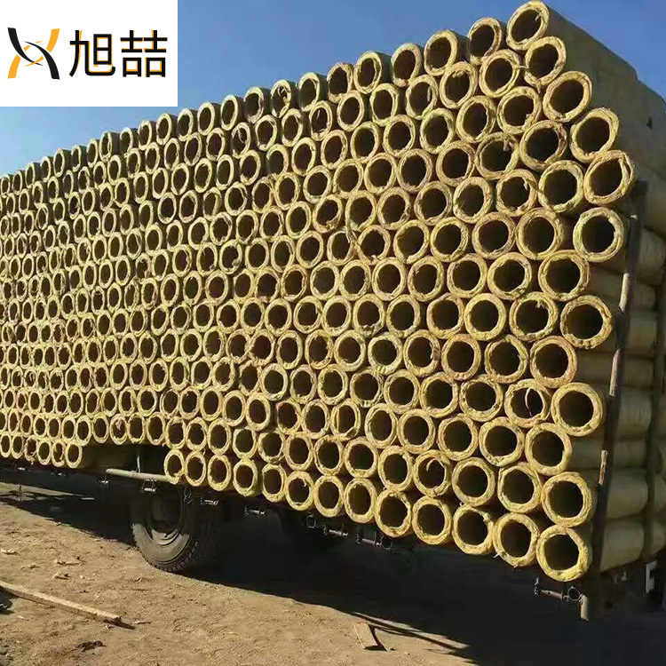 Pipeline insulation engineering rock wool pipe hydrophobic mechanism rock wool insulation pipe composite aluminum foil fireproof rock wool pipe shell