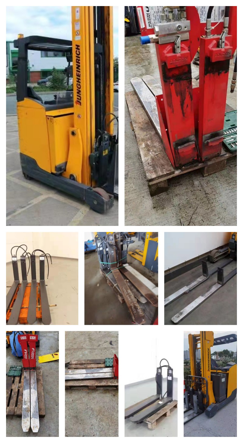 Jungheinrich electric counterweight forklift leasing, installing distance adjusting fork, replacing high position vehicle with telescopic fork warehouse existing vehicle