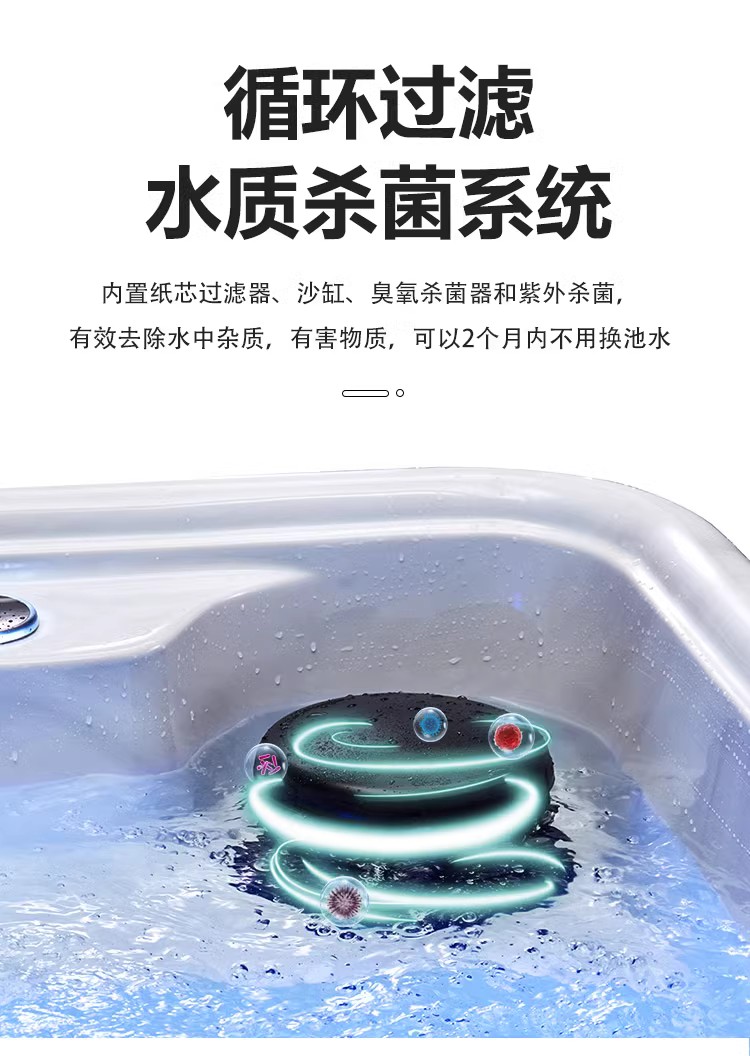 Home Bathtub Surfing Massage Acrylic Soak Bath Thermostatic Bath Circulation Filter Home Children's Play Pool