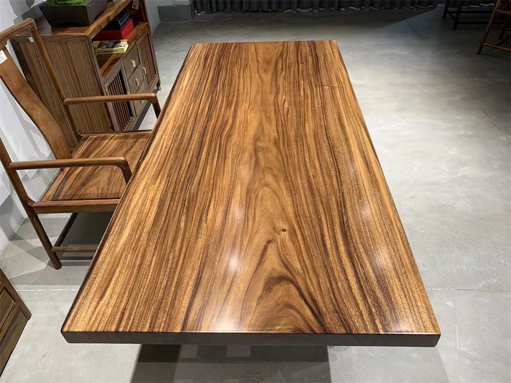 Yuanmufang South American walnut solid wood large board office meeting tea table and desk, all square 202 * 90 * 6