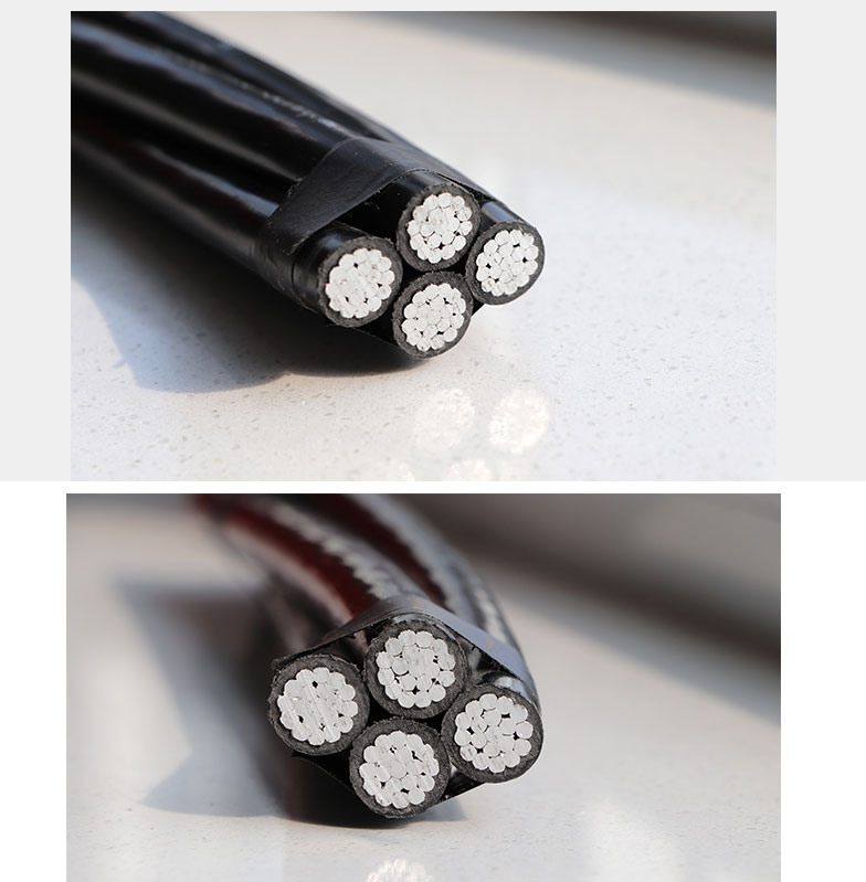 Cable flying cattle bundle conductor 3 * 240 Fried Dough Twists insulated overhead cable with high tensile strength