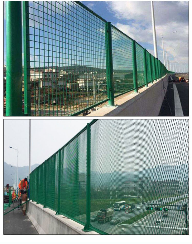 Hengding Customized Green Expressway Bridge Throw Prevention Net 1.2m × 2 meter steel wire anti throwing fence net