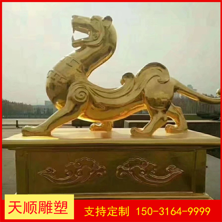 1 meter Copper Pixiu Large Sculpture 1.5 meter 2.3 meter Pure Copper Pixiu Decoration Copper Qilin