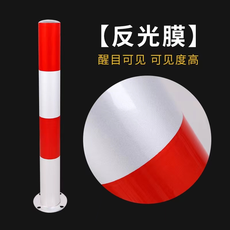 Yellow and black warning piles for village road isolation, buried reflective steel pipe warning columns, anti-collision columns, fixed isolation piles