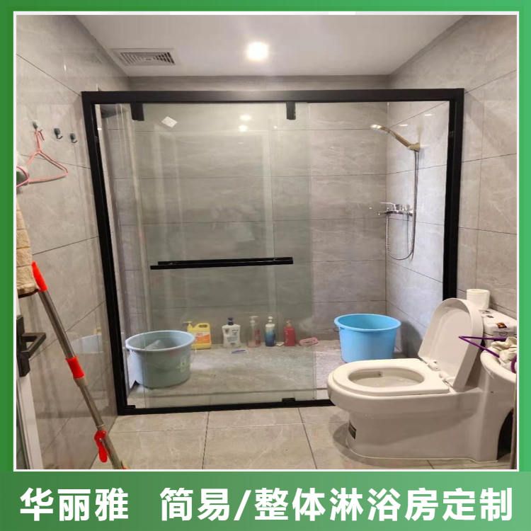 Gorgeous and elegant customized 304 stainless steel fan-shaped shower room with arc shaped dry and wet separation partition, simple bathroom