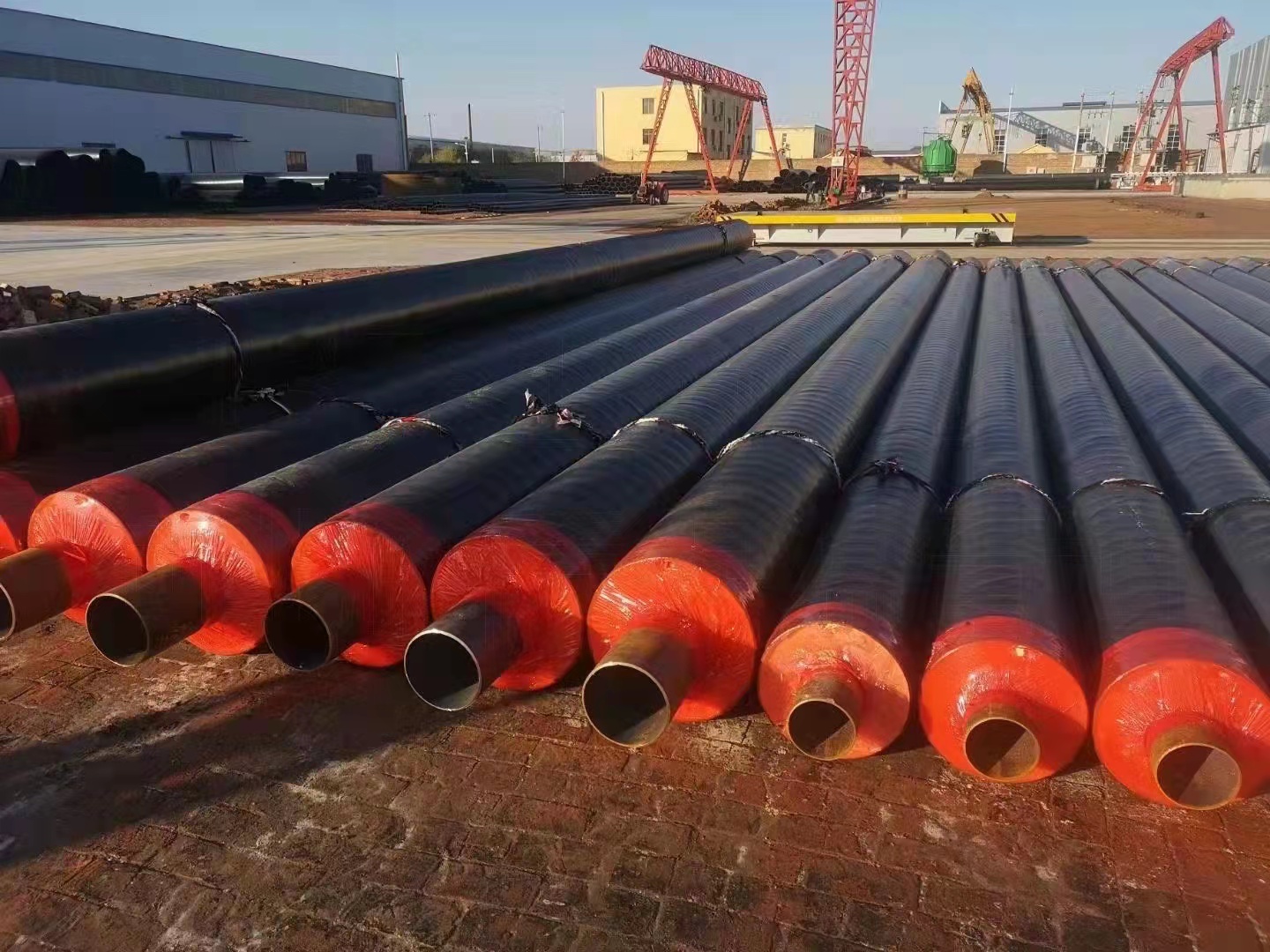 Fangda Pipeline Prefabricated Directly Buried Polyurethane Insulation Pipe to Heating Network Pipe Heating System Steel Sleeve Steel Steam