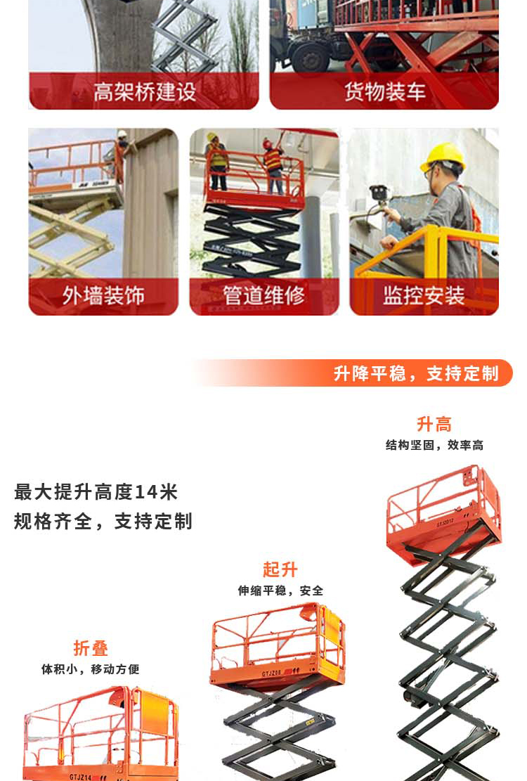 12 meter automatic walking scissor lift, warehouse mobile climbing vehicle, manufacturer's direct supply mobile high-altitude work vehicle