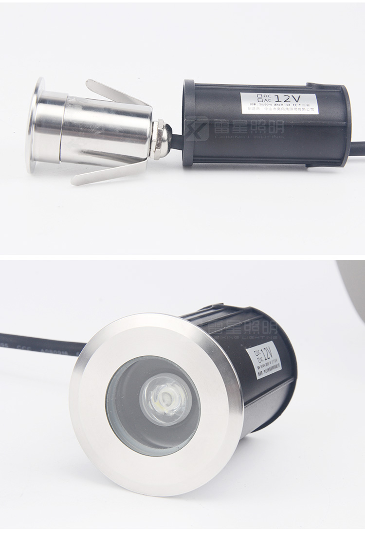 Lei Xing Low Voltage 1W Circular Small Buried Lamp 42mm Embedded 304 Stainless Steel Buried Lamp Outdoor Waterproof IP68