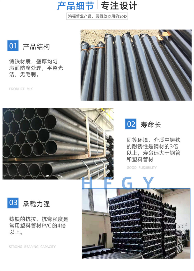 W-type Shunshui Cast Iron Tee Sales National Standard Large Body Pipe Fitting GB/T12772 Machine-made Cast Iron Drainage Pipe Fitting