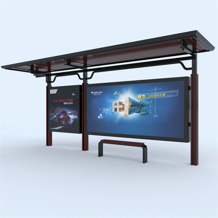 Manufacturer of galvanized municipal bus stops for multi-functional smart bus shelters in cities