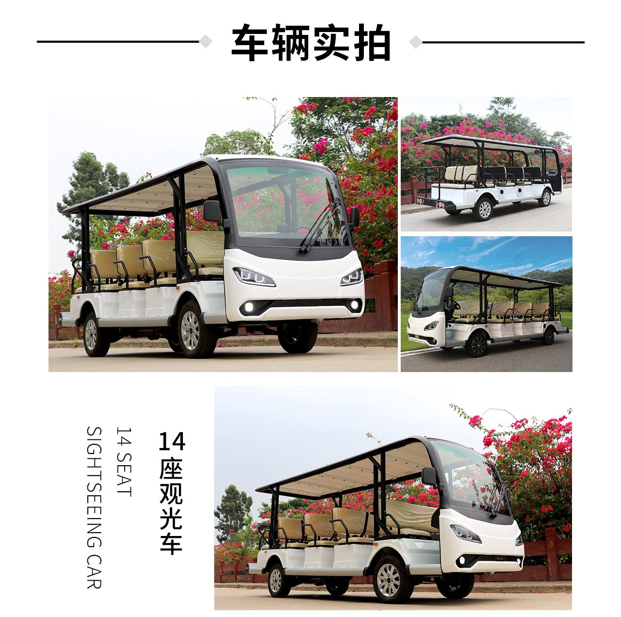 Donglang Scenic Area Electric Sightseeing Vehicle with Open Sheet Metal Shell for Stable Driving and Wide View