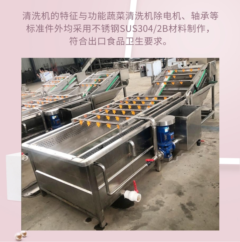 Fruit and vegetable bubble washer Jujube Hemerocallis citrina vegetable washing equipment Cleaning vegetable prefabrication vegetable processing line equipment