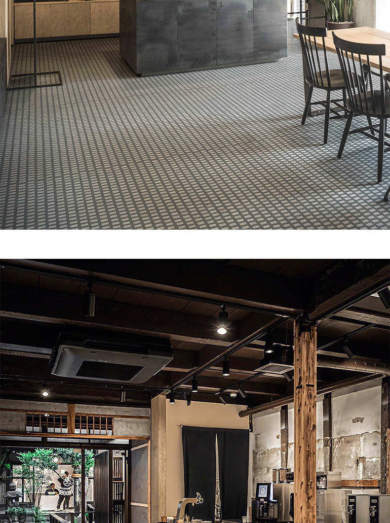 Shop 600X1200 antique brick and stone pattern grid anti-skid wear-resistant floor tile restaurant milk tea shop Terrazzo tile