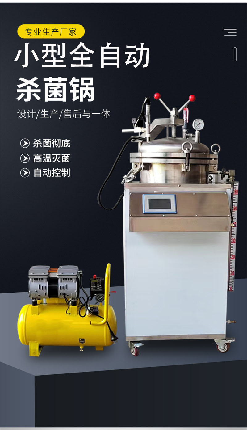 Fully automatic vertical small sterilizer, high-temperature and high-pressure sterilizer, air dried beef sterilizer, cooked food sterilizer