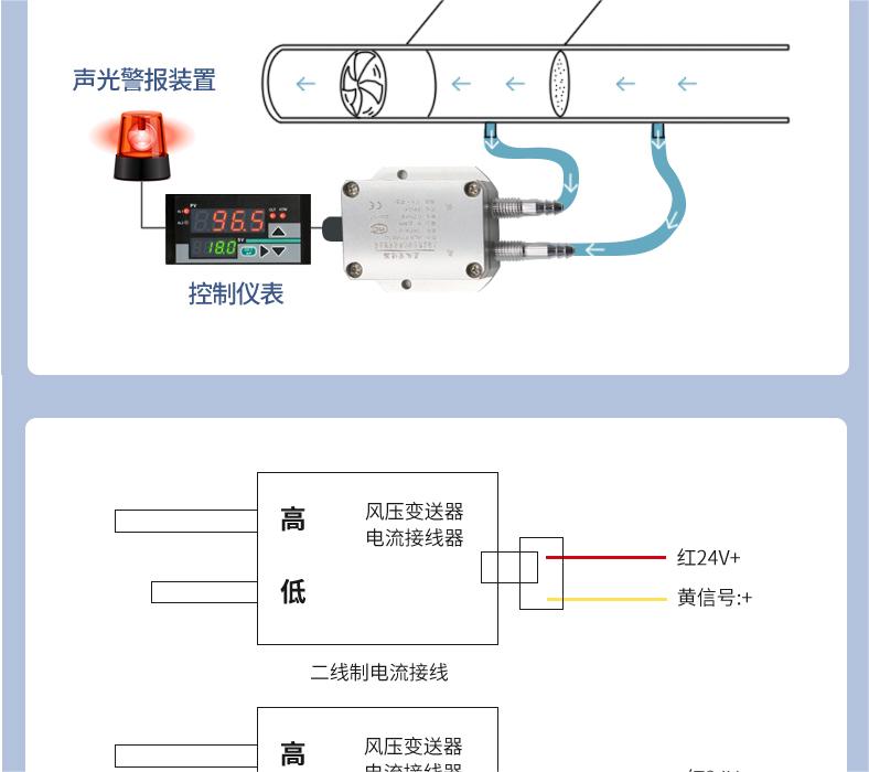 PT124B-201 air pressure transmitter micro differential pressure sensor fan pressure air duct pressure difference furnace negative pressure