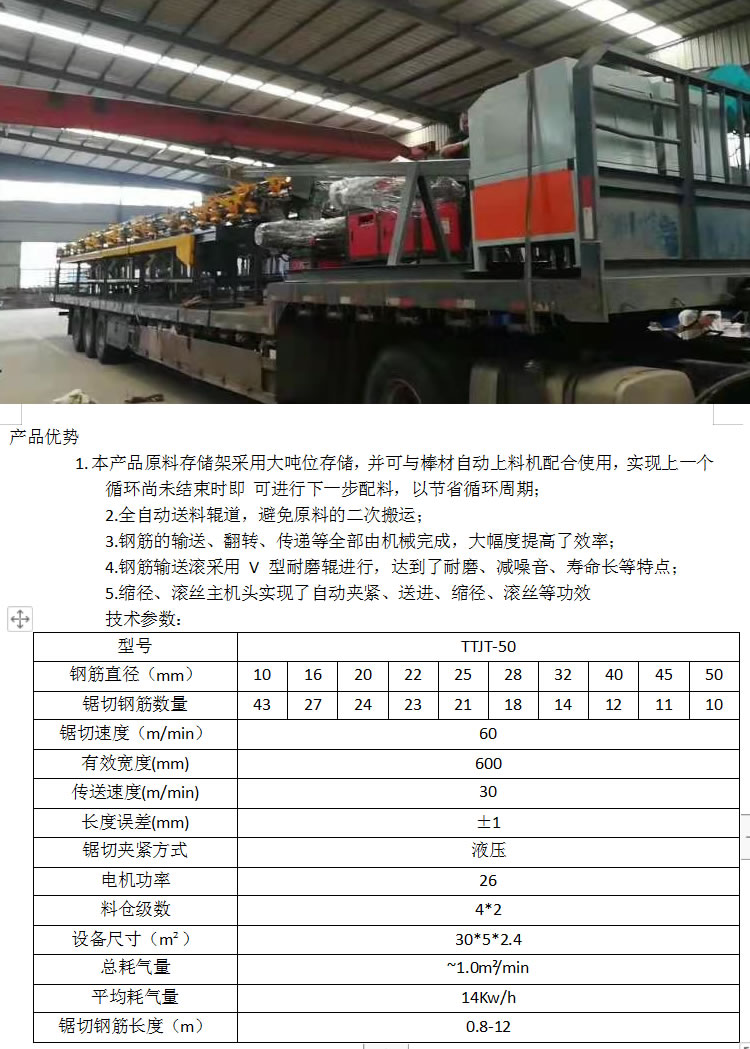 Qiangyun Steel Bar Sawing, Cutting, Threading and Polishing Production Line CNC Fully Automatic 20 Seconds One Head