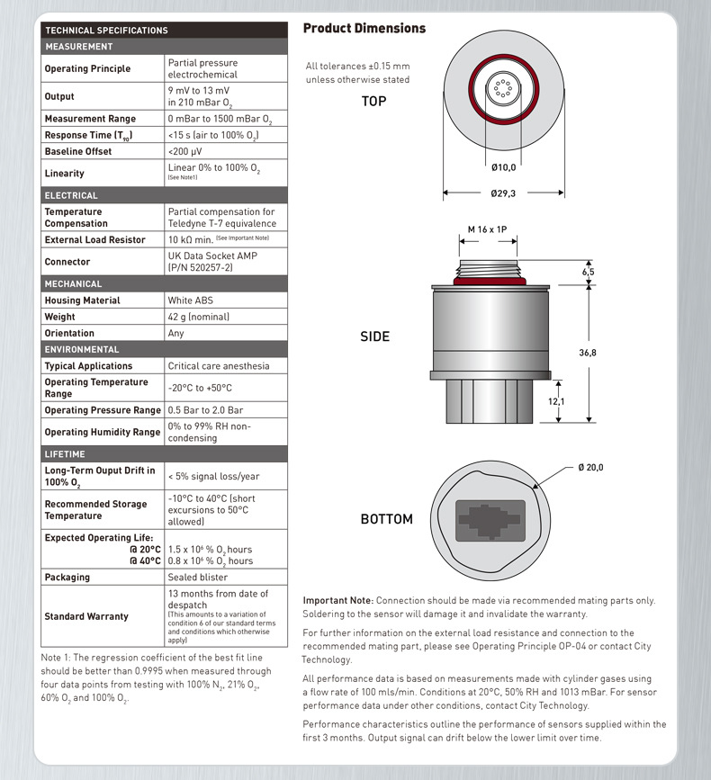 Spot Yi'an Anesthesia Machine Respirator Oxygen Concentration Sensor Accessories Consumables MOX4 MOX-4 Oxygen Battery